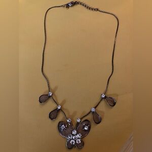 Butterfly Pendant Necklace with Crystal Accents
